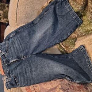 Blue Denim Knee-Length Culotts